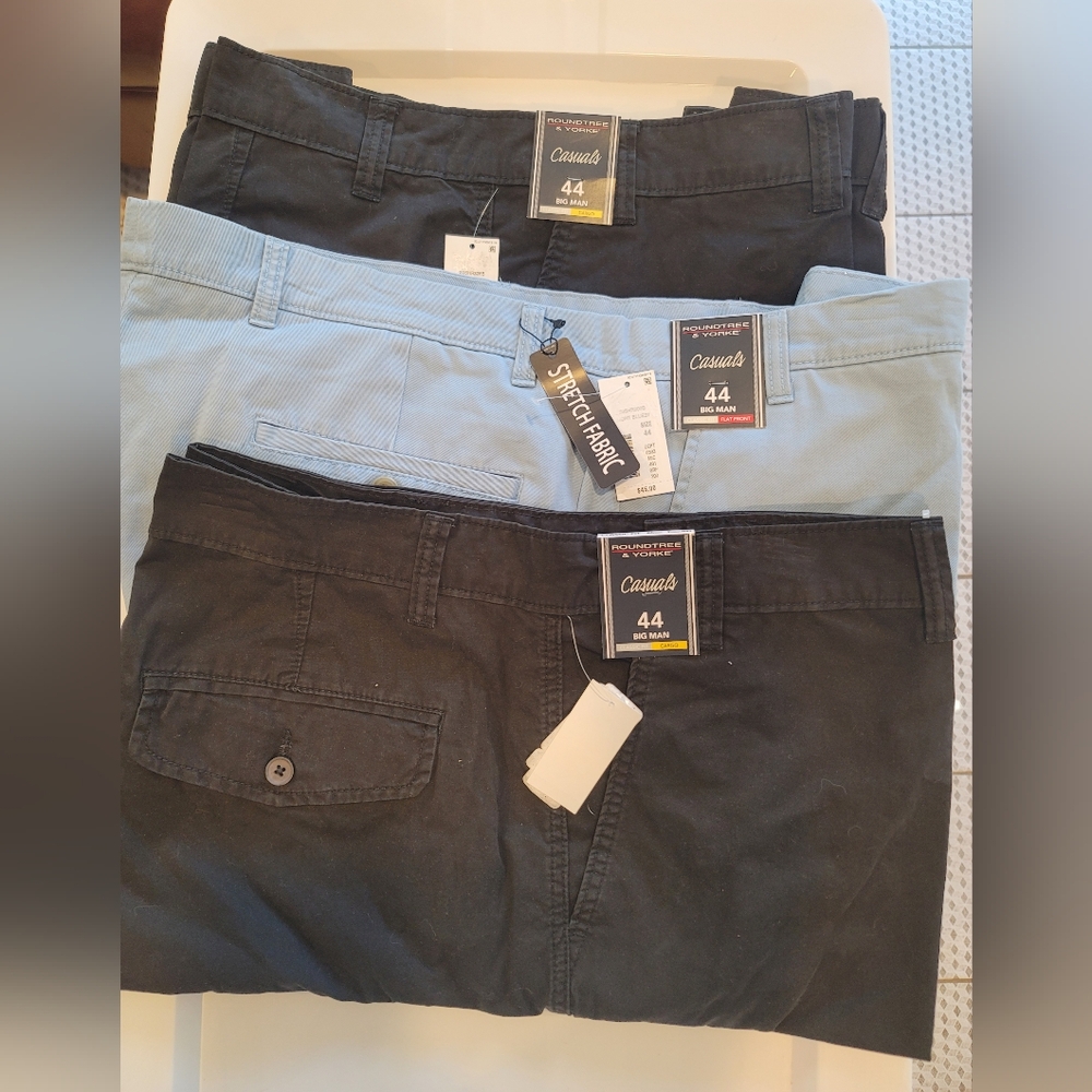Bundle, Roundtree & Yorke Mens Big Chinos Black and Blue